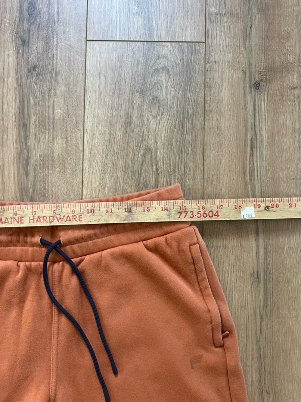 Fabletics Rust Orange Drawstring Sweat Shorts Medium - Picture 4 of 6